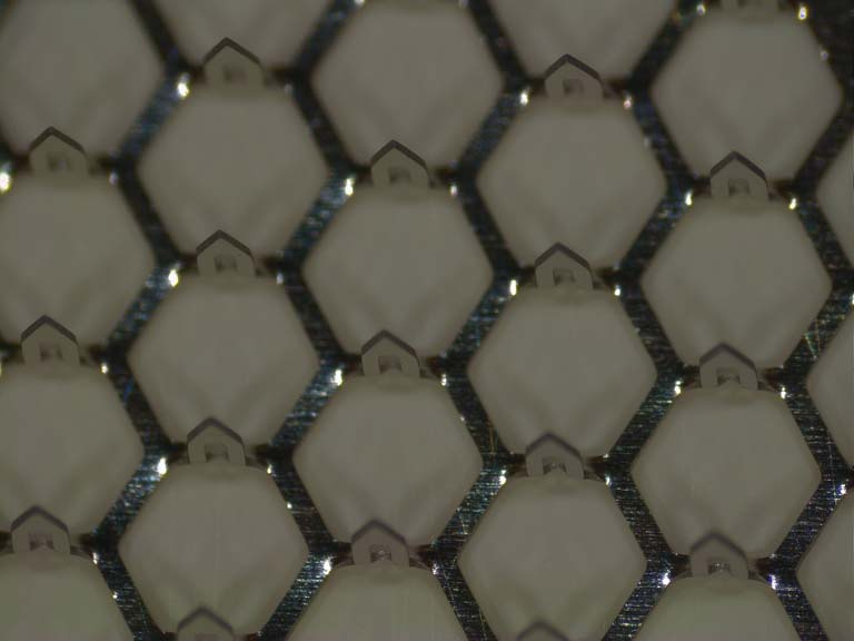 microneedles in a hexagonal grid