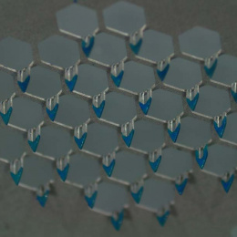 microneedles in a hexagonal grid